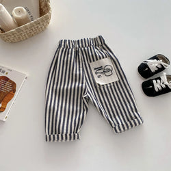 Solid Elastic Waist Kids Pants