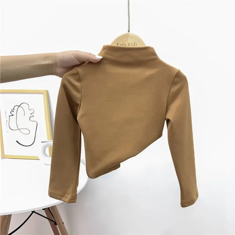 Baby Solid Turtleneck Long Sleeve Top