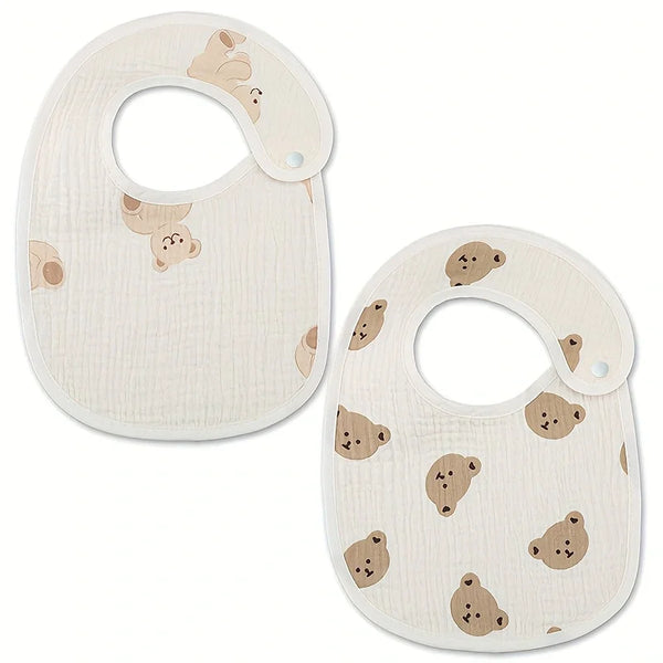 Cotton Gauze Baby Bibs Set