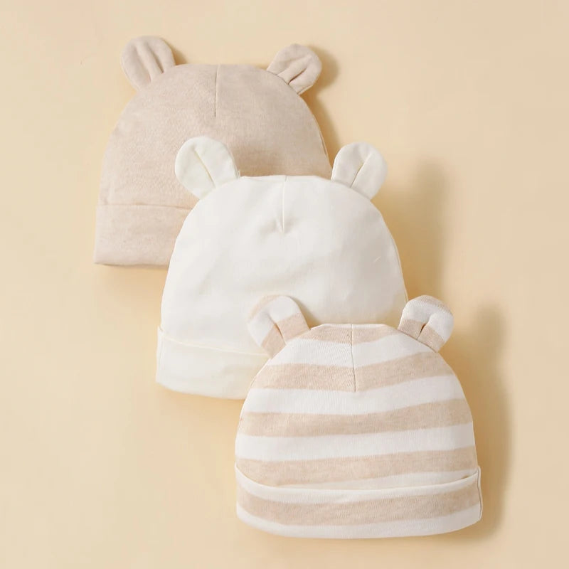 3-Piece Unisex Baby Hat Set