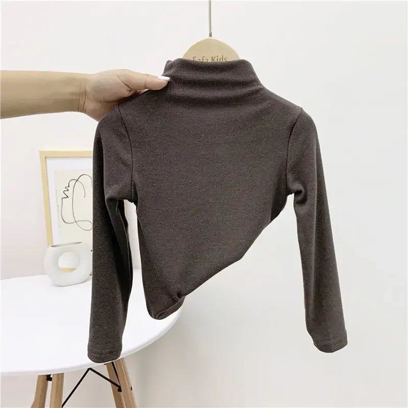 Baby Solid Turtleneck Long Sleeve Top